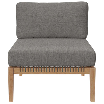 Clearwater 4-Piece Outdoor Patio Teak Wood Sectional Sofa - Gray Graphite