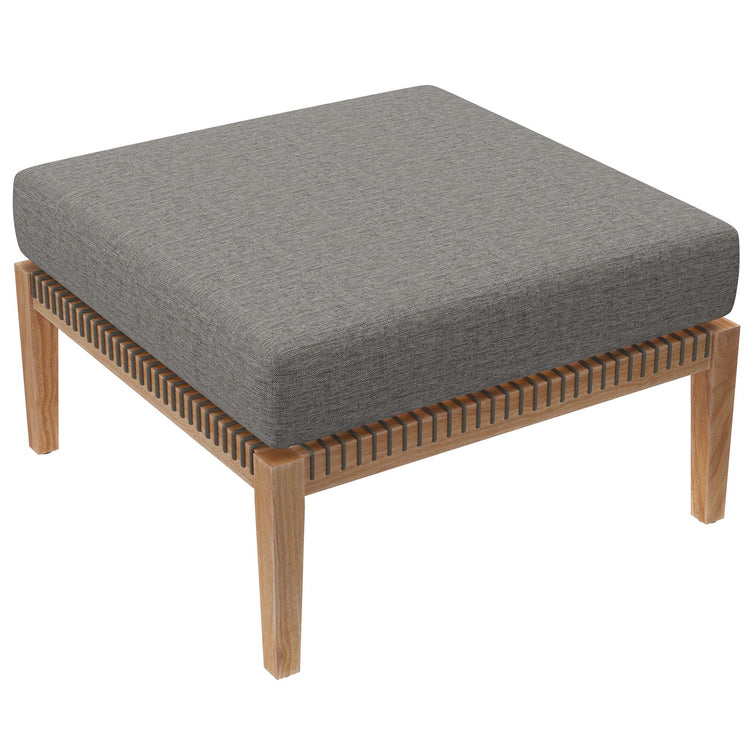 Clearwater 4-Piece Outdoor Patio Teak Wood Sectional Sofa - Gray Graphite