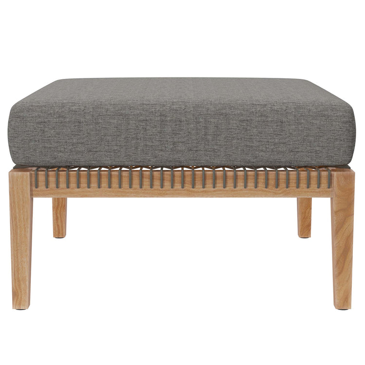 Clearwater 4-Piece Outdoor Patio Teak Wood Sectional Sofa - Gray Graphite