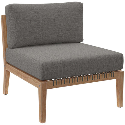 Clearwater 4-Piece Outdoor Patio Teak Wood Sectional Sofa - Gray Graphite