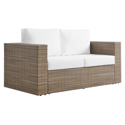 Convene Outdoor Patio Loveseat - Cappuccino White