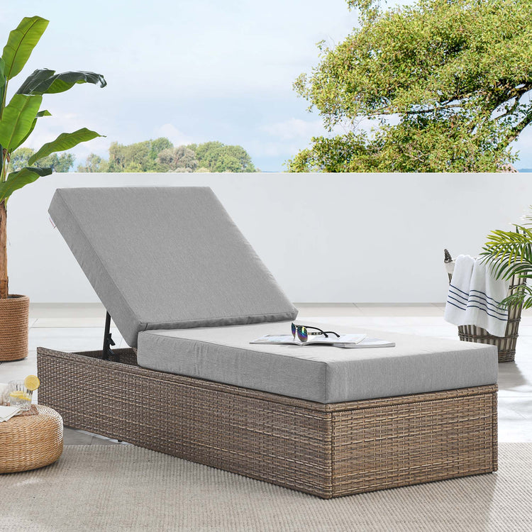 Convene Outdoor Patio Chaise Lounge Chair - Cappuccino Gray