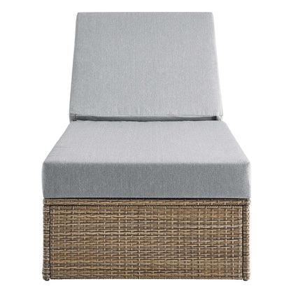 Convene Outdoor Patio Chaise Lounge Chair - Cappuccino Gray