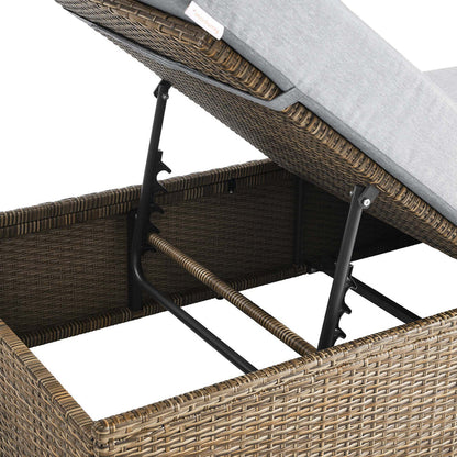 Convene Outdoor Patio Chaise Lounge Chair - Cappuccino Gray
