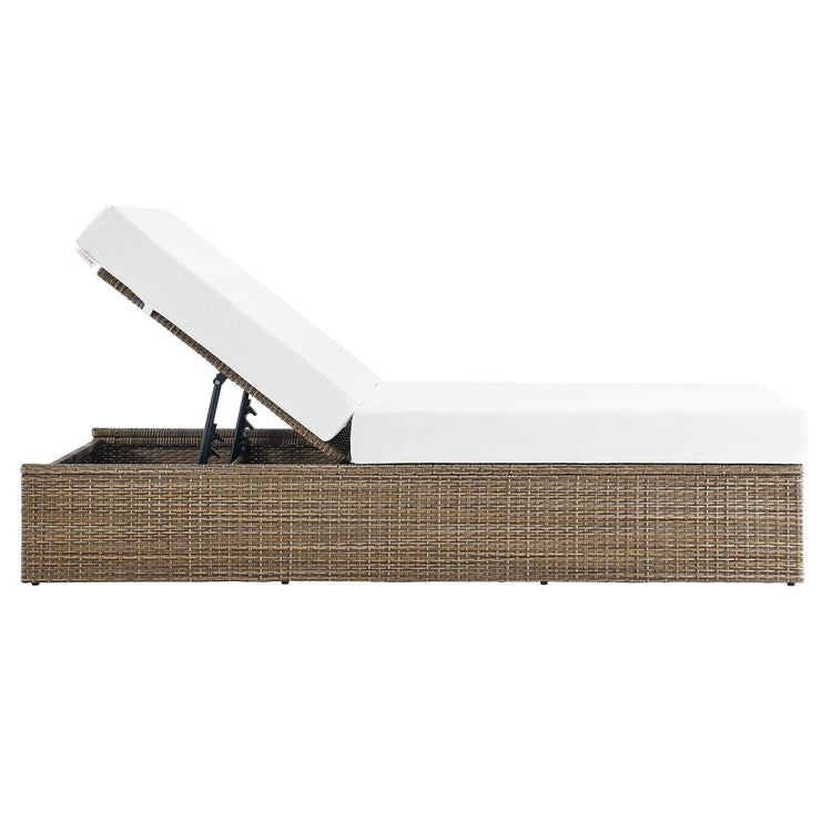 Convene Outdoor Patio Chaise Lounge Chair - Cappuccino White