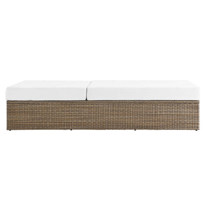 Convene Outdoor Patio Chaise Lounge Chair - Cappuccino White