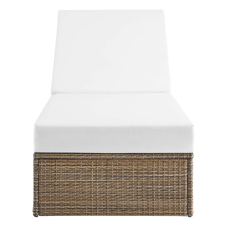 Convene Outdoor Patio Chaise Lounge Chair - Cappuccino White