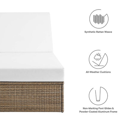 Convene Outdoor Patio Chaise Lounge Chair - Cappuccino White