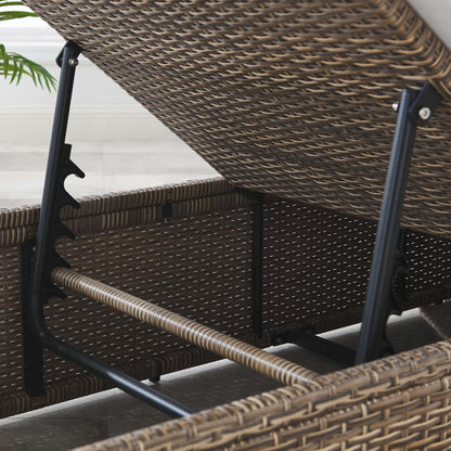 Convene Outdoor Patio Chaise Lounge Chair - Cappuccino White