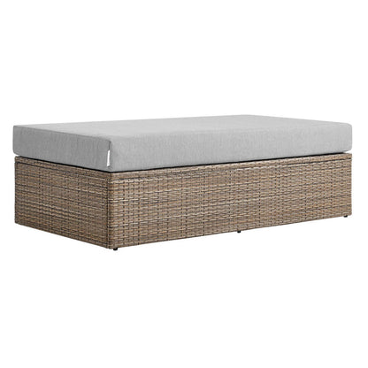 Convene Outdoor Patio Rectangle Ottoman - Cappuccino Gray