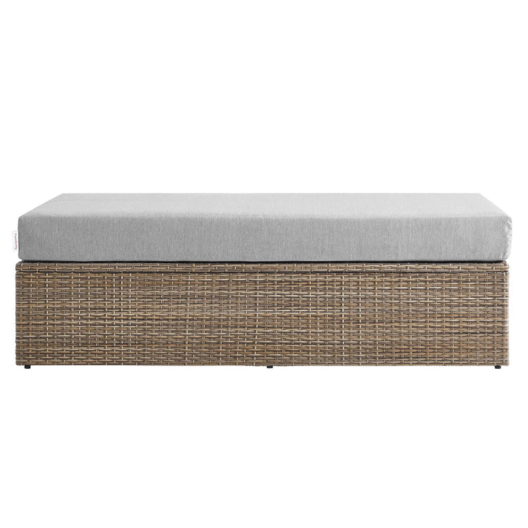 Convene Outdoor Patio Rectangle Ottoman - Cappuccino Gray
