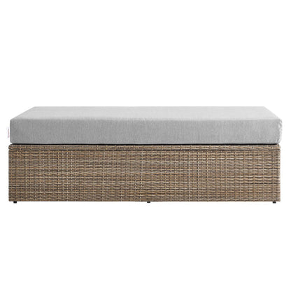 Convene Outdoor Patio Rectangle Ottoman - Cappuccino Gray