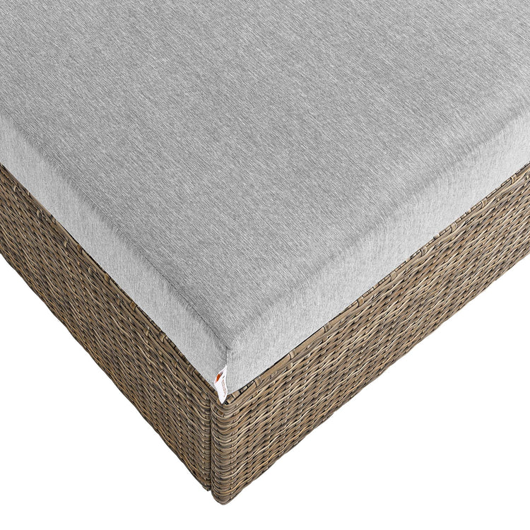Convene Outdoor Patio Rectangle Ottoman - Cappuccino Gray
