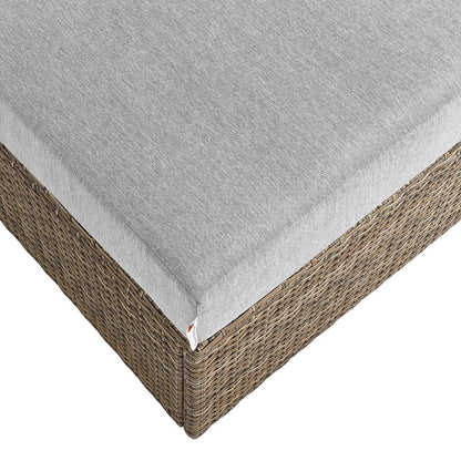 Convene Outdoor Patio Rectangle Ottoman - Cappuccino Gray