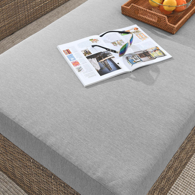 Convene Outdoor Patio Rectangle Ottoman - Cappuccino Gray