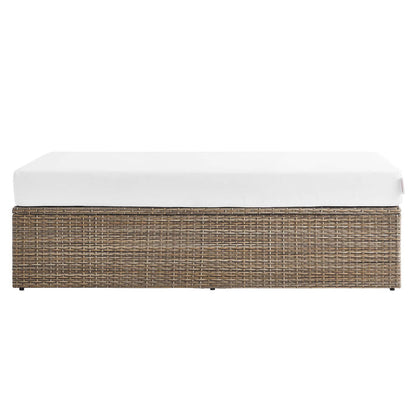 Convene Outdoor Patio Rectangle Ottoman - Cappuccino White