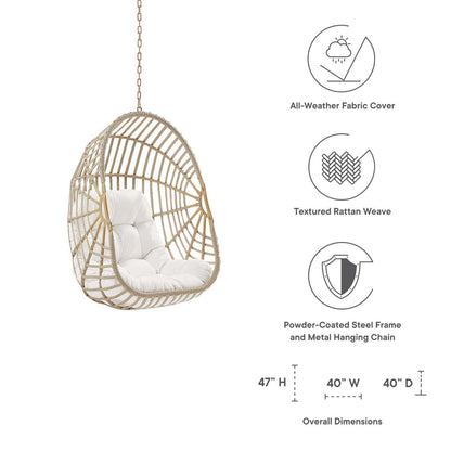 Amalie Wicker Rattan Outdoor Patio Rattan Swing Chair without Stand - Default Title