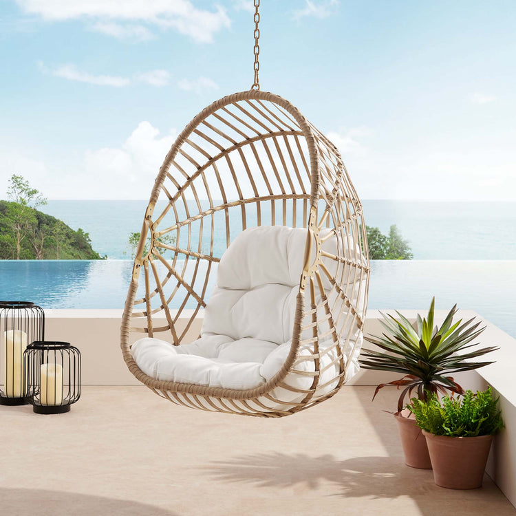 Amalie Wicker Rattan Outdoor Patio Rattan Swing Chair without Stand - Default Title