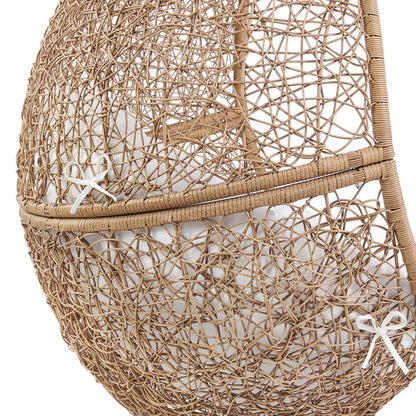 Encase Outdoor Patio Rattan Swing Chair - Cappuccino White