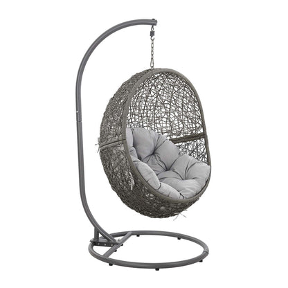 Encase Outdoor Patio Rattan Swing Chair - Gray Gray