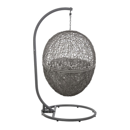 Encase Outdoor Patio Rattan Swing Chair - Gray Gray