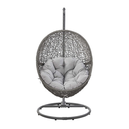 Encase Outdoor Patio Rattan Swing Chair - Gray Gray