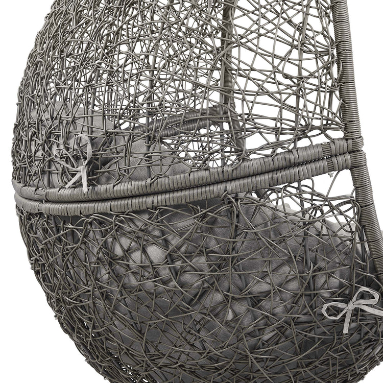 Encase Outdoor Patio Rattan Swing Chair - Gray Gray