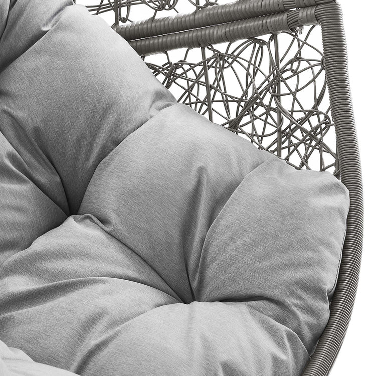 Encase Outdoor Patio Rattan Swing Chair - Gray Gray