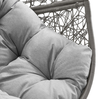 Encase Outdoor Patio Rattan Swing Chair - Gray Gray