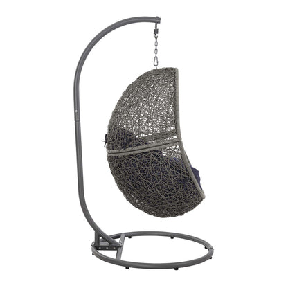 Encase Outdoor Patio Rattan Swing Chair - Gray Navy