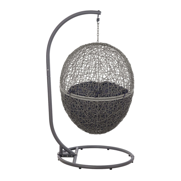 Encase Outdoor Patio Rattan Swing Chair - Gray Navy
