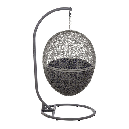 Encase Outdoor Patio Rattan Swing Chair - Gray Navy