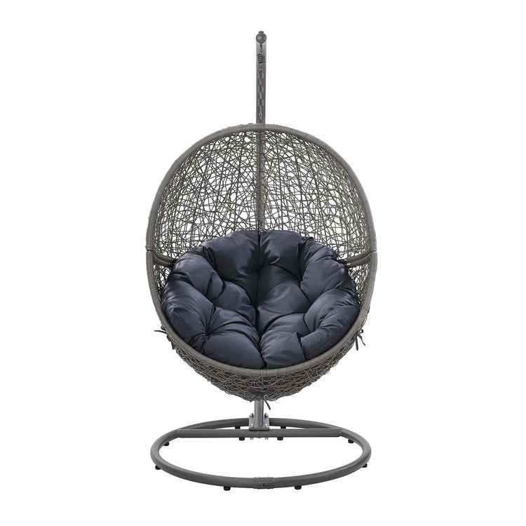 Encase Outdoor Patio Rattan Swing Chair - Gray Navy