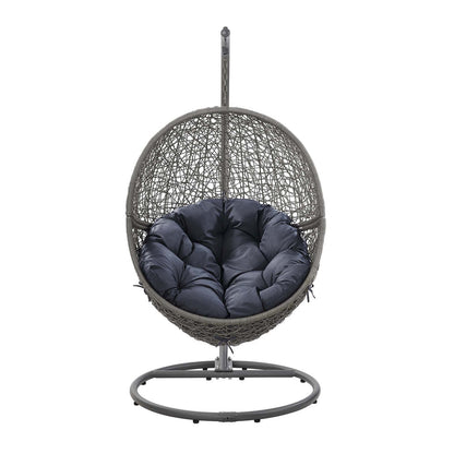 Encase Outdoor Patio Rattan Swing Chair - Gray Navy
