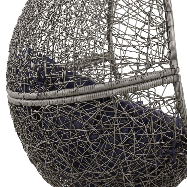 Encase Outdoor Patio Rattan Swing Chair - Gray Navy