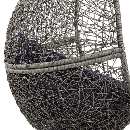 Encase Outdoor Patio Rattan Swing Chair - Gray Navy