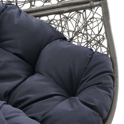 Encase Outdoor Patio Rattan Swing Chair - Gray Navy