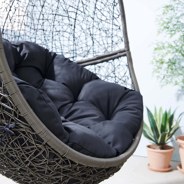 Encase Outdoor Patio Rattan Swing Chair - Gray Navy