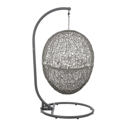 Encase Outdoor Patio Rattan Swing Chair - Gray White