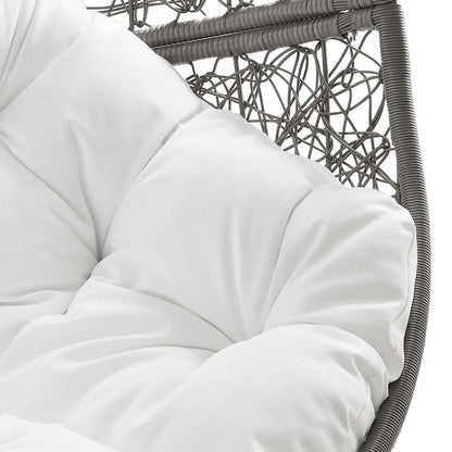 Encase Outdoor Patio Rattan Swing Chair - Gray White