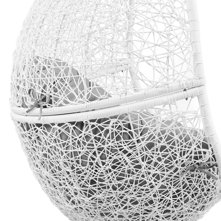 Encase Outdoor Patio Rattan Swing Chair - White Gray