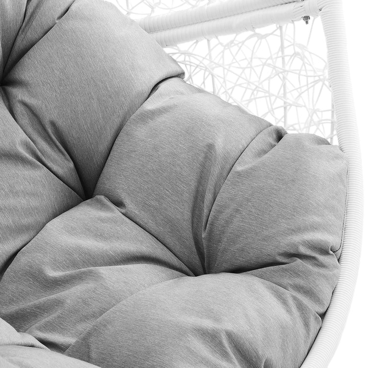 Encase Outdoor Patio Rattan Swing Chair - White Gray