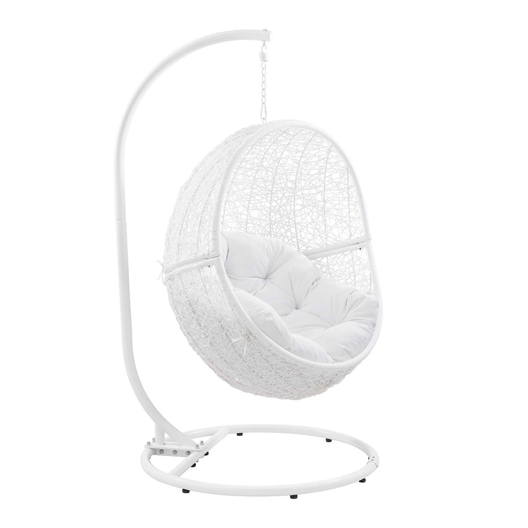 Encase Outdoor Patio Rattan Swing Chair - White White