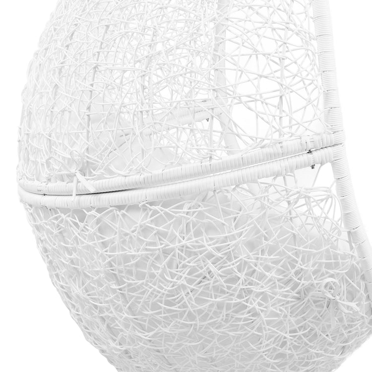 Encase Outdoor Patio Rattan Swing Chair - White White