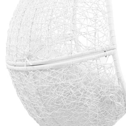 Encase Outdoor Patio Rattan Swing Chair - White White