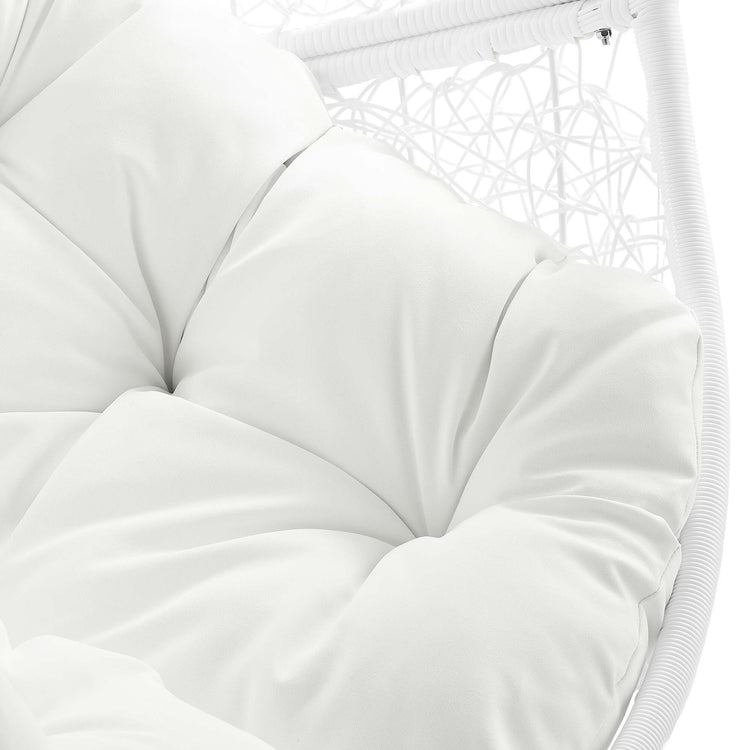 Encase Outdoor Patio Rattan Swing Chair - White White