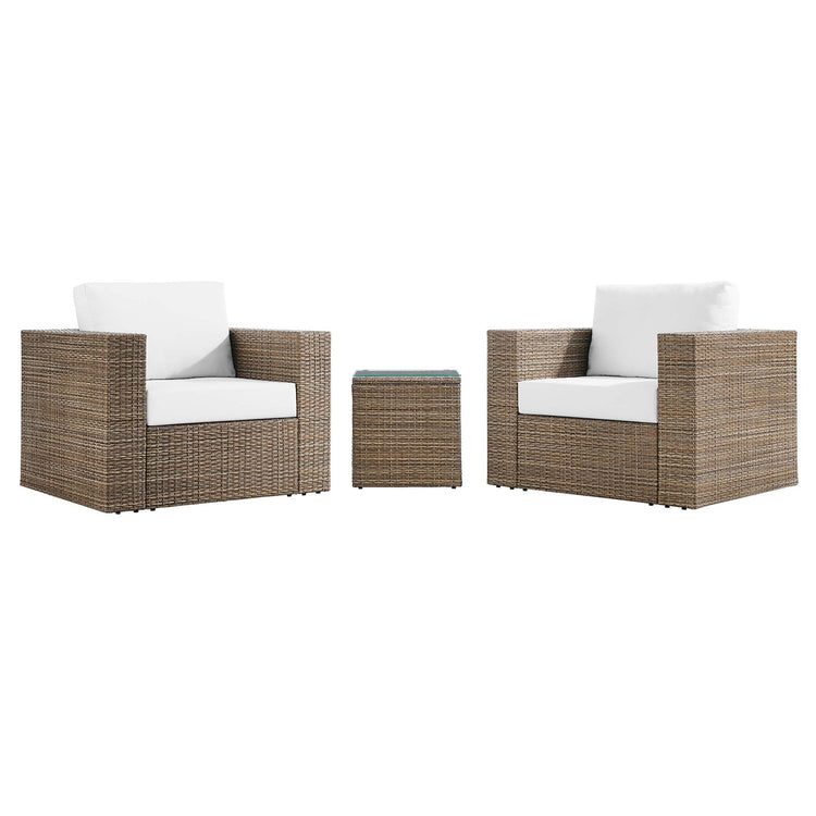 Convene 3-Piece Outdoor Patio Furniture Set - Cappuccino White