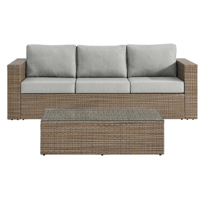 Convene 2-Piece Outdoor Patio Furniture Set - Cappuccino Gray