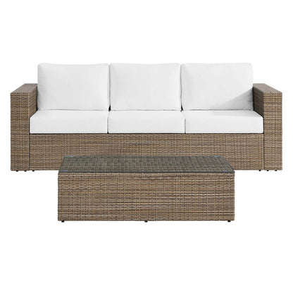 Convene 2-Piece Outdoor Patio Furniture Set - Cappuccino White