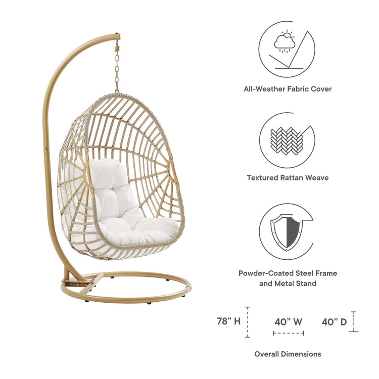 Amalie Wicker Rattan Outdoor Patio Rattan Swing Chair - Default Title